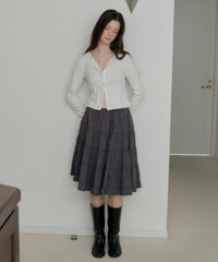 【GIUNON】eyelet scallop soft cardigan / アイレットスカラップソフトカーディガン