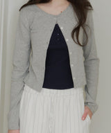 【GIUNON】eyelet scallop soft cardigan / アイレットスカラップソフトカーディガン