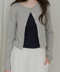 【GIUNON】eyelet scallop soft cardigan / アイレットスカラップソフトカーディガン