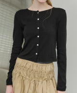 【GIUNON】eyelet scallop soft cardigan / アイレットスカラップソフトカーディガン