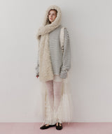 【予約】【J1U by LA BELLE ETUDE】ムートンライクボンディングフードマフラー