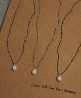 【loni】 Silver925 Silk Cord Pearl Necklace