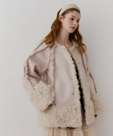 【予約】【J1U by LA BELLE ETUDE】ノーカラームートンライクボンディングコート