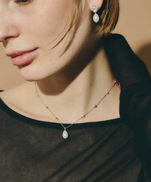 【loni】 Silver925 Silk Cord Pearl Necklace