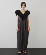 【予約】レースVネックギャザーフリルつけ衿