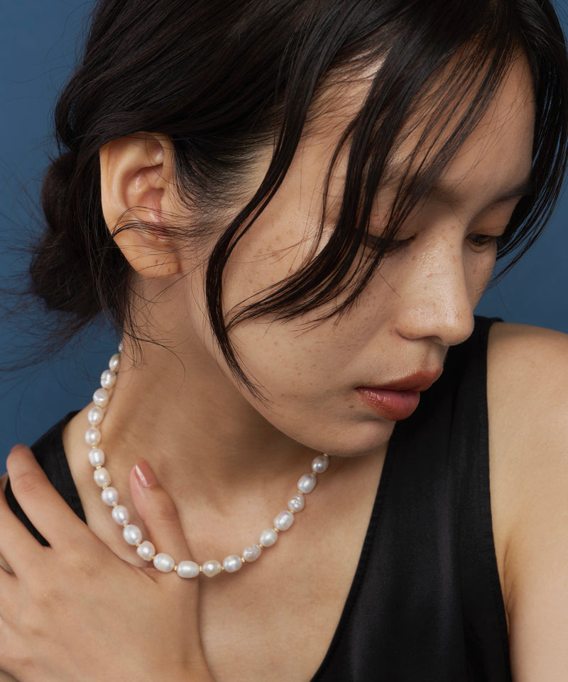 【予約】【loni】Metal Mix Pearl Necklace