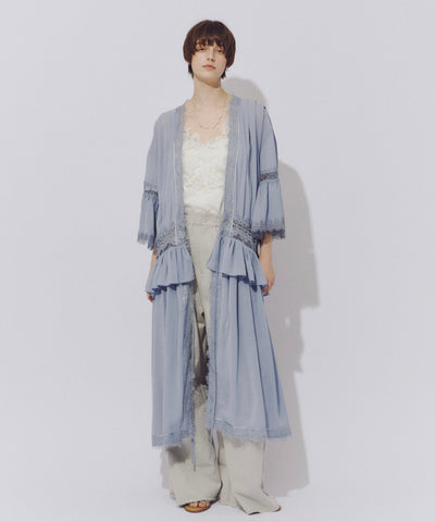 【予約10％OFF】ローウエストレースフリルガウン