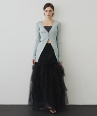 バックスリットリブカーディガン