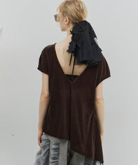【予約】2wayシアーベロアアシンメトリーTOPS