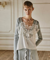 バックスリットリブカーディガン