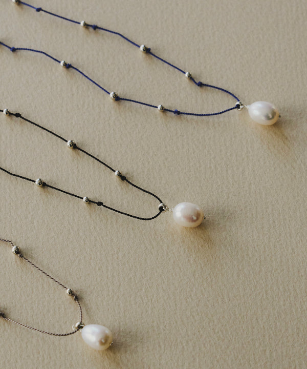 【loni】 Silver925 Silk Cord Pearl Necklace