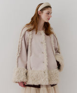 【予約】【J1U by LA BELLE ETUDE】ノーカラームートンライクボンディングコート