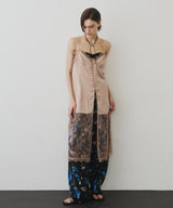 【予約】ボタンディテールサテンレースキャミチュニック