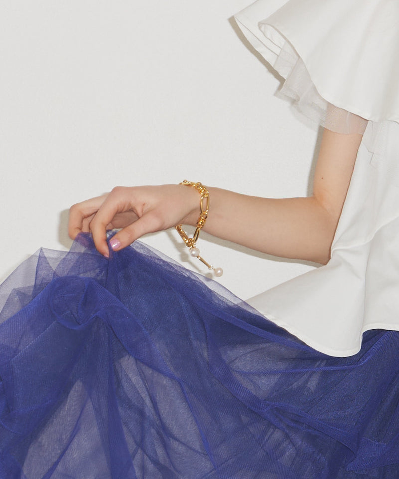 【loni】Link chain pearl brace