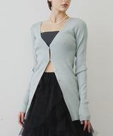 バックスリットリブカーディガン