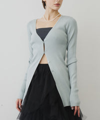 バックスリットリブカーディガン