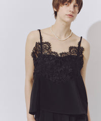 【予約】モチーフレース×サテンキャミ