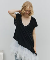 【予約】2wayシアーベロアアシンメトリーTOPS