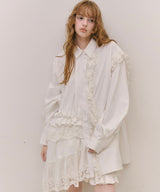 【予約10%OFF】【J1U by LA BELLE ETUDE】レトロレースアシメデザインシャツ