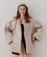 【予約】【J1U by LA BELLE ETUDE】ノーカラームートンライクボンディングコート