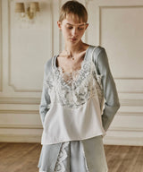 【予約】モチーフレース×サテンキャミ