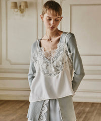 【予約】モチーフレース×サテンキャミ