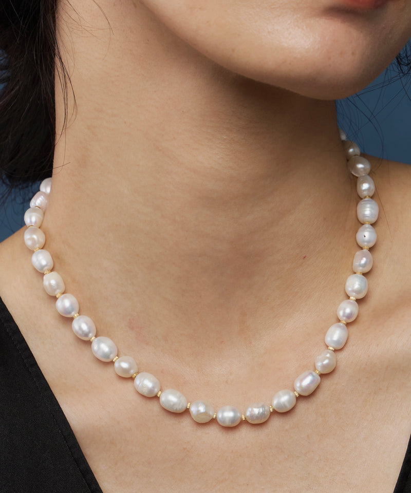 【予約】【loni】Metal Mix Pearl Necklace