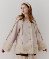 【予約】【J1U by LA BELLE ETUDE】ノーカラームートンライクボンディングコート