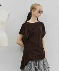 【予約】2wayシアーベロアアシンメトリーTOPS