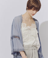 【一部カラー予約】モチーフレース×サテンキャミ