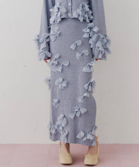 【予約10%OFF】【J1U by LA BELLE ETUDE】メニーリボンニットIラインスカートⅡ