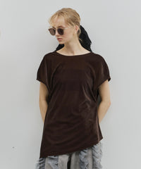 【予約】2wayシアーベロアアシンメトリーTOPS