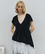 【予約】2wayシアーベロアアシンメトリーTOPS