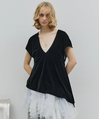 【予約】2wayシアーベロアアシンメトリーTOPS