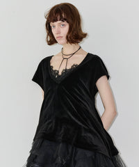 【予約開始待ち】2wayシアーベロアアシンメトリーTOPS