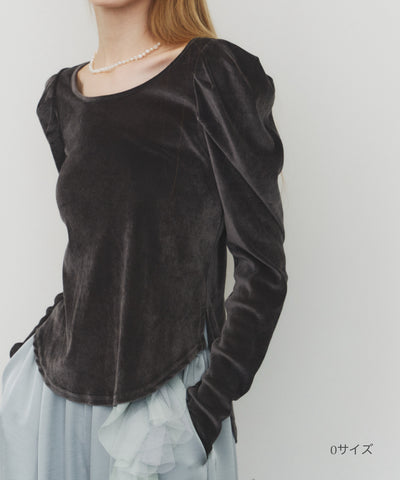 シアーベロアパフギャザーTOPS