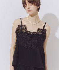 【予約】モチーフレース×サテンキャミ