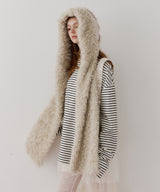 【予約】【J1U by LA BELLE ETUDE】ムートンライクボンディングフードマフラー