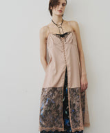 【予約】ボタンディテールサテンレースキャミチュニック