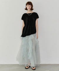 【予約開始待ち】2wayシアーベロアアシンメトリーTOPS