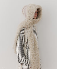 【予約】【J1U by LA BELLE ETUDE】ムートンライクボンディングフードマフラー