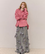 【予約開始待ち】【J1U by LA BELLE ETUDE】オーバーサイズPINKチェックシャツ
