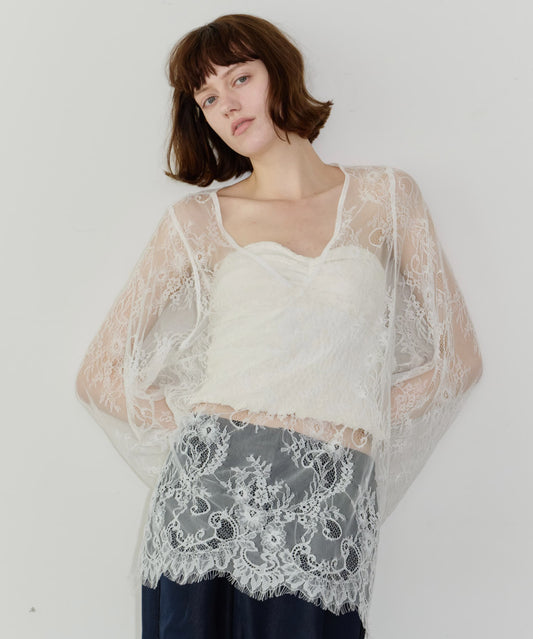 2WAY総レースVネックオーバーTOPS