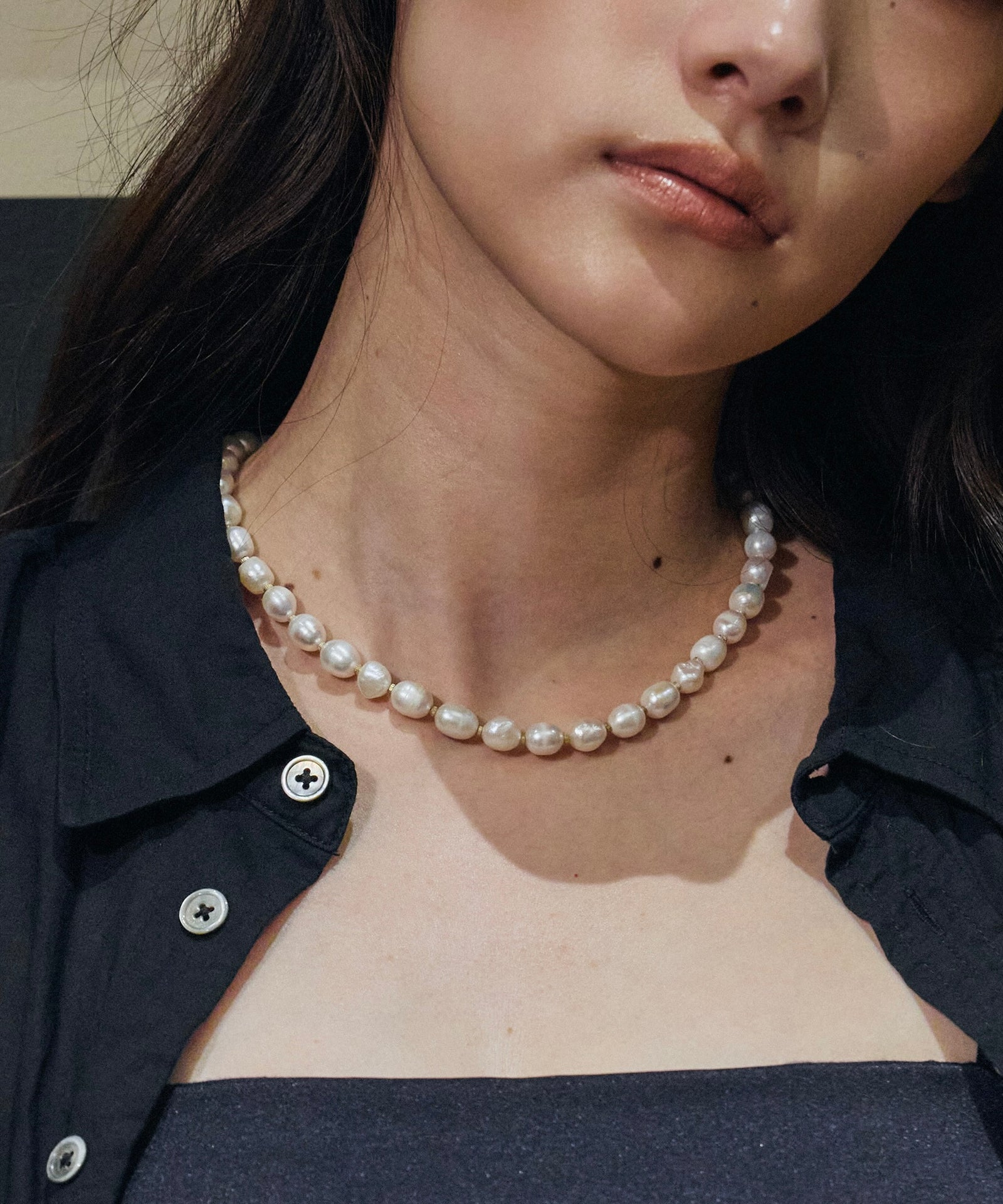 loni】Metal Mix Pearl Necklace – LA BELLE ETUDE online store