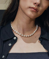 【予約】【loni】Metal Mix Pearl Necklace