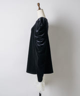 【予約10%OFF】レースカフスベロアギャザーパフスリーブTOPS