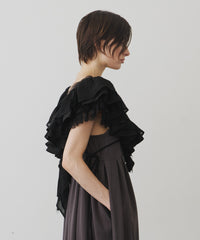 【予約】レースVネックギャザーフリルつけ衿