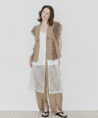 【J1U by LA BELE ETUDE】2WAYボリュームギャザーチュールノースリーブジャケット