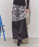 【yae】Flower pattern layered miniskirt / フラワーパターンレイヤードミニスカート