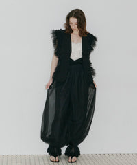 【一部カラー予約】【J1U by LA BELLE ETUDE】裾レースチュールバルーンパンツ